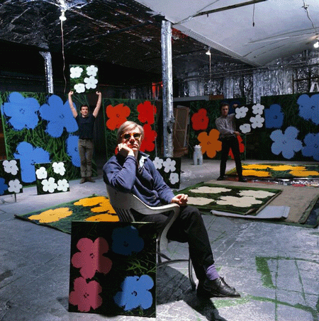Andy Warhol with his assistants at the Factory, New York, 1964. Image: © Ugo Mulas Estate, All rights reserved, Artwork: © 2022 Andy Warhol Foundation/Artists Rights Society (ARS), New York